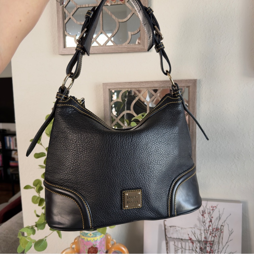 Dooney & Bourke Black Pebbled Leather Shoulder Bag